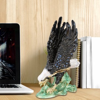 Favorites Shop ภาพวาดมือ Eagle เครื่องประดับคู่มือทำจากโลหะสีเคลือบตกแต่ง Home Office Decor