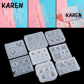 Karen แม่พิมพ์ซิลิโคนเรซิ่น ทรงสามเหลี่ยม สําหรับทําพวงกุญแจ สร้อยคอ จี้