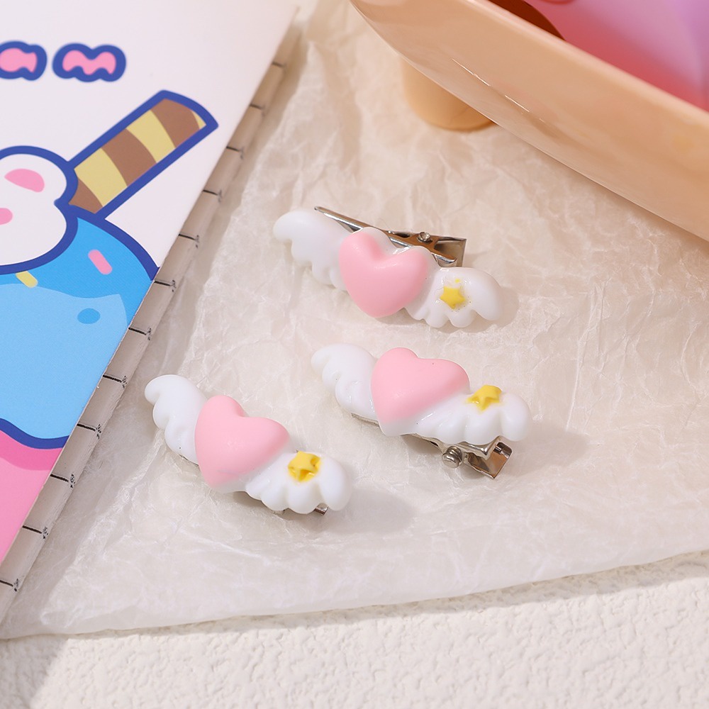 กิ๊บติดผม รูปปีกนางฟ้า Y2k ลายการ์ตูนปีกหัวใจน่ารัก สีชมพูหวาน สไตล์เกาหลี เครื่องประดับ สําหรับผู้หญิง