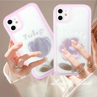 เคสโทรศัพท์มือถือ ซิลิโคน กันกระแทก ลายดอกทิวลิป สําหรับ IPhone 15 14 13 12 11 Pro Max X XR Xs Max 8 7 6 6S Plus SE 2020