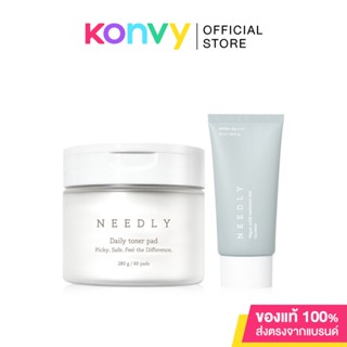 NEEDLY Duo Protection Set [2 Items] นีดลี่ เซทสุดคุ้ม แผ่นเช็ดทำความสะอาดผิวหน้า และครีมกันแดด.