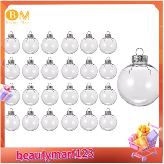 【BM】ลูกบอลพลาสติกใส ขนาด 8 ซม. สําหรับตกแต่งต้นคริสต์มาส DIY 24 ชิ้น