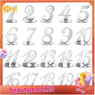 【BM】ตัวเลขโต๊ะอะคริลิค สีเงิน สําหรับงานแต่งงาน