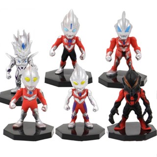 Sqt โมเดลฟิกเกอร์ อุลตร้าแมน Tiga Belial Geed Zero Ultraman ของเล่น ของสะสม สําหรับเด็ก 6 ชิ้น