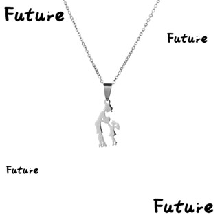 Future สร้อยคอหนัง จี้เงิน สําหรับผู้หญิง