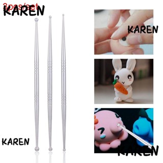 Karen 3 ชิ้น / เซต ก้านดินเผา Diy งานฝีมือ สเตนเลส เซรามิค โมเดลผ้า สาย เครื่องปั้นดินเผา เครื่องมือ