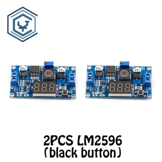 โมดูลพาวเวอร์บัค แรงดันไฟฟ้า LM2596 buck 3A DC-DC ปรับได้ พร้อมโวลต์มิเตอร์ LED สีฟ้า 2 ชิ้น