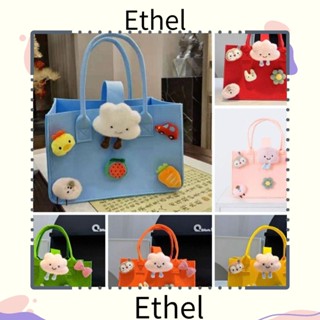 Ethel1 กระเป๋าสักหลาด หูหิ้ว กระเป๋าถือ ลายการ์ตูน แบบพกพา ไม่ทอ กล่องของขวัญเด็ก