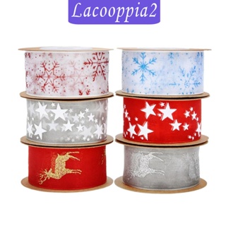 [Lacooppia2] ริบบิ้นคริสต์มาส 6 หลา 6 ชิ้น สําหรับทําผม โบว์ DIY