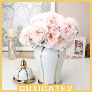 [Cuticate2] แจกันเซรามิค กระเบื้องพอร์ซเลน ขิง สําหรับตกแต่งชั้นวางหนังสือ