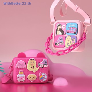 Withbetter ของแท้ กระเป๋าเป้สะพายหลัง กระเป๋าสะพายไหล่ ลายการ์ตูนบาร์บี้ กันน้ํา เหมาะกับของขวัญ สําหรับเด็กผู้หญิง DIY