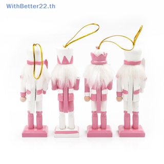 Withbetter ตุ๊กตาการ์ตูนทหารวอลนัท แครกเกอร์ ขนาดเล็ก 12 ซม. สีชมพู สําหรับตกแต่งโต๊ะ