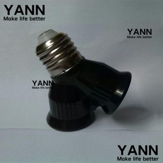 Yann1 E27 TO 2E27 ซ็อกเก็ตหลอดไฟ E27 กันไฟ ทนทาน สีดํา สําหรับ PC E27