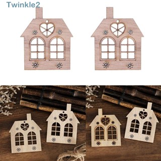 Twinkle จี้ไม้ รูปบ้านไม้ Navidad 2023 สําหรับแขวนตกแต่งต้นคริสต์มาส DIY 20 ชิ้น