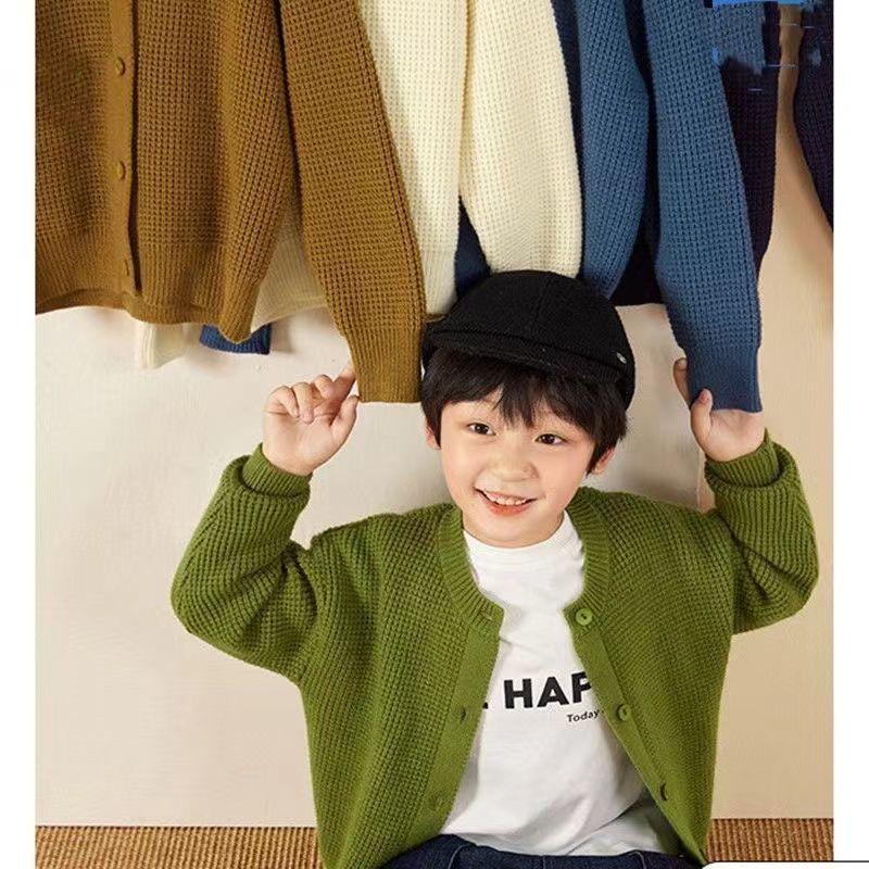 [W.M KIDS & BABY] พร้อมส่ง & ส่งฟรี เสื้อคาร์ดิแกนถัก ลําลอง สีพื้น ฤดูใบไม้ผลิ ฤดูใบไม้ร่วง สําหรับเด็กผู้ชาย เด็กผู้หญิง