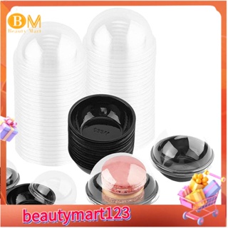 【BM】กล่องพลาสติกใส ขนาดเล็ก พร้อมฝาปิด สําหรับใส่คัพเค้ก มัฟฟิน มาการอง 50 แพ็ก