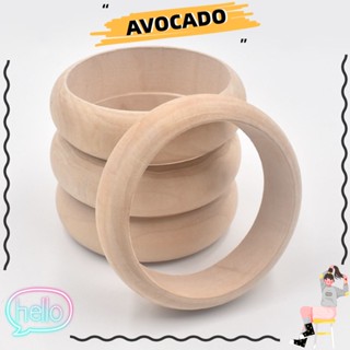 Avocarr กําไลข้อมือไม้ ทรงกลม 3.4x1 นิ้ว 4 ชิ้น สําหรับทํางานฝีมือ DIY