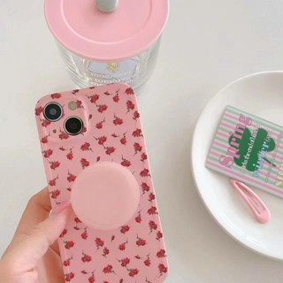 เคสโทรศัพท์มือถือ tpu แบบนิ่ม ลายดอกไม้ สีแดง สําหรับ iPhone 12promax 13promax 14 14promax 14pro 12pro 13pro