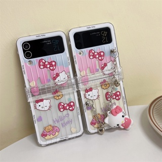 เคสโทรศัพท์มือถือ PC แข็ง กันกระแทก ลายการ์ตูนแมว KT สําหรับ Samsung galaxy z Flip 5 galaxy z flip4 flip3