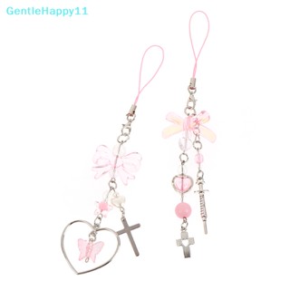 Gentlehappy สายคล้องโทรศัพท์มือถือ ประดับโบว์ จี้หัวใจน่ารัก สีชมพู สําหรับเด็กผู้หญิง Y2K