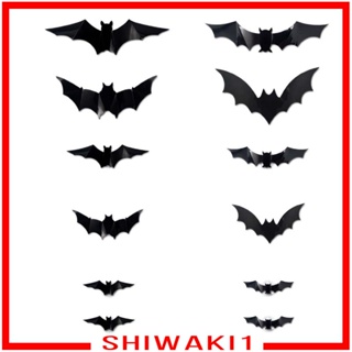 [Shiwaki1] สติกเกอร์ LED ลายค้างคาว 3D สําหรับติดตกแต่งผนังบ้าน ฮาโลวีน