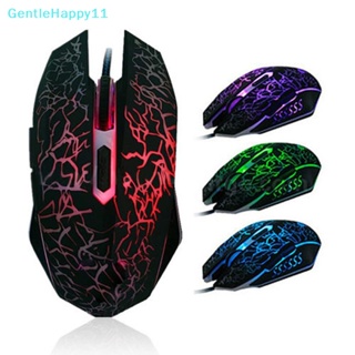 Gentlehappy Cool เมาส์ออปติคอลเล่นเกม 4000 DPI LED 6 ปุ่ม มีสาย USB สําหรับ Pro Gamer