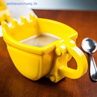 Alittlese โมเดลรถขุดแก้วกาแฟ 3D พร้อมจอบ ช้อนขุดเขี่ยบุหรี่ 1 ชิ้น