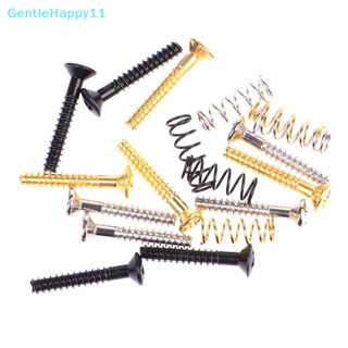 Gentlehappy สกรูปิ๊กอัพคอยล์กีตาร์ไฟฟ้า 6 ชิ้น และชุดสปริง สีเงิน 20.2x3 มม.