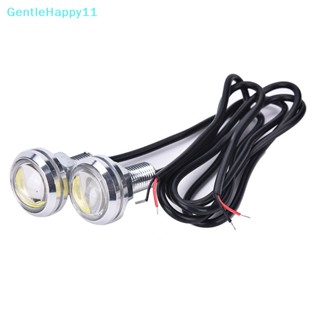 Gentlehappy ไฟท้ายรถยนต์ LED DRL 10W 12V 23 มม. สีขาว 2 ชิ้น