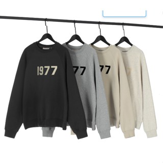 เสื้อกันหนาวลําลอง คอกลม ผ้ากํามะหยี่ขนนิ่ม ลาย Fear of God FOG 1977 สไตล์ฮิปฮอป