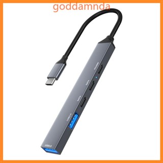 Godd อะแดปเตอร์ฮับ USB TypeC 5Gbps PD100W TypeC อลูมิเนียมอัลลอย ถ่ายโอนข้อมูลเร็ว