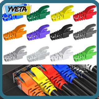 Yveta ปลอกป้องกันสายเคเบิลอีเธอร์เน็ต RJ45 CAT5E 6 คุณภาพสูง หลากสีสัน ทนทาน