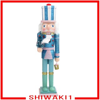 [Shiwaki1] ตุ๊กตาฟิกเกอร์ทหาร นัทแครกเกอร์ แบบไม้ น้ําหนักเบา 36 ซม. ฐานมั่นคง อเนกประสงค์ สําหรับตกแต่งบ้าน สวน