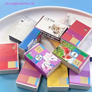 Strongaroetrtu โมเดลหนังสือ ทรงสี่เหลี่ยม แฮนด์เมด Diy สําหรับตกแต่งบ้านตุ๊กตา