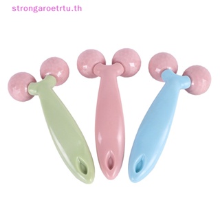 Strongaroetrtu ลูกกลิ้งนวดหน้า 3D หมุนได้ 360 องศา กระชับผิวหน้า ลดริ้วรอย