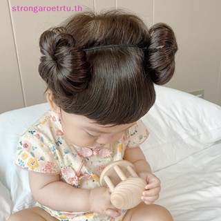 Strongaroetrtu ที่คาดผมเด็กทารก ระบายอากาศได้ พร้อมลูกบอลขนาดเล็ก สองลูก หน้าม้าแบน ปุ่มหัว อุปกรณ์ผม เต็มดวง ถ่ายภาพ ดวงจันทร์ จัดแต่งทรงผม