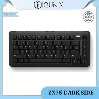 Iqunix ZX75 DARK SIDE คีย์บอร์ดเกมมิ่งไร้สายบลูทูธ TTC สวิตช์ผงสีทอง RGB