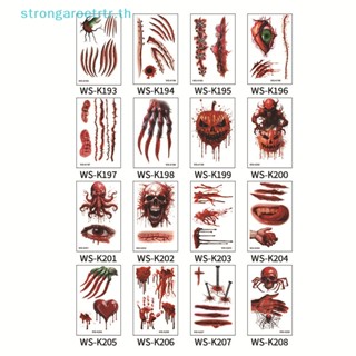 Strongaroetrtr สติกเกอร์รอยสัก ลายซอมบี้ รอยแผลเป็น กันน้ํา 3D พร้อมรอยสักปลอม สําหรับปาร์ตี้ฮาโลวีน