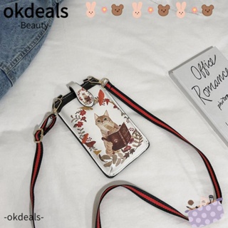 Okdeals กระเป๋าสะพายไหล่ หนัง PU ขนาดเล็ก พิมพ์ลาย สไตล์วินเทจ แฟชั่นสําหรับสตรี