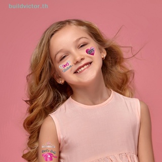 Buildvictor สติกเกอร์รอยสัก ลายการ์ตูนบาร์บี้ ธีมเด็กผู้หญิง แนวเรโทร สีชมพู กันน้ํา สําหรับตกแต่งร่างกาย เด็กอนุบาล TH