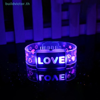 Buildvictor สร้อยข้อมือกําไลข้อมือ มีไฟ Led เรืองแสงในที่มืด ของเล่นปาร์ตี้คริสต์มาส ปีใหม่ TH