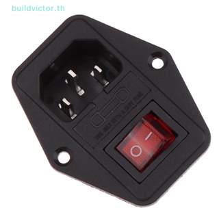 Buildvictor ซ็อกเก็ตฟิวส์พาวเวอร์ซัพพลาย 3 In 1 สําหรับสวิตช์ไฟ AC 3Pin 1 ชิ้น