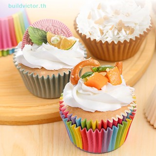 Buildvictor ถ้วยกระดาษ สําหรับใส่คัพเค้ก มัฟฟิน เบเกอรี่ ปาร์ตี้วันเกิด 100 500 ชิ้น