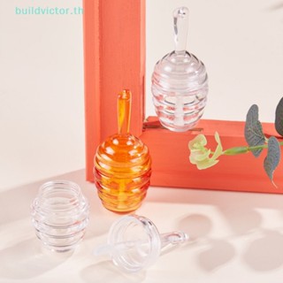 Buildvictor ขวดพลาสติกใส ลายรังผึ้ง สีเหลืองอําพัน ขนาด 9 มล. สําหรับใส่ลิปกลอส