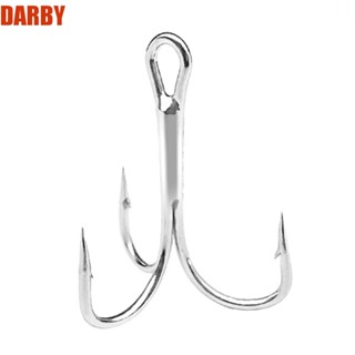 Darby ตะขอเหล็กคาร์บอน แบบแข็ง สั่นสะเทือน สําหรับตกปลาน้ําจืด 10 ชิ้น