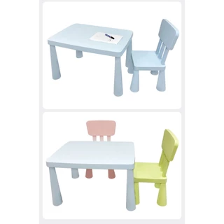 โต๊ะเด็ก IKEA โต๊ะเขียนหนังสือเด็ก โต๊ะเด็กอนุบาล โต๊ะ1 เก้าอี้ + 2 เก้าอี้ รับน้ำหนักได้ 100kg