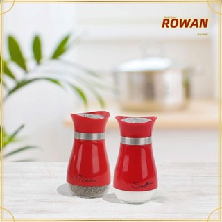 Rowans ขวดเขย่าพริกไทย เกลือ พริกไทย สเตนเลส 4.7 นิ้ว สีแดง สวยงาม สําหรับห้องครัว 2 ชิ้น