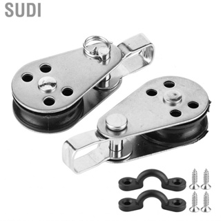 Sudi Kayak Anchor Trolley Kit 2 Stainless Steel Pulleys Blocks Accessories for Marine Boat Canoe