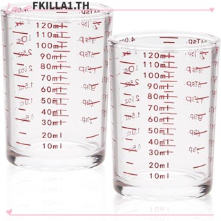 Faccfki แก้วตวงกาแฟเอสเปรสโซ่ สีแดง 120 มล. 2 ชิ้น