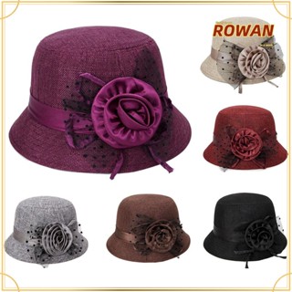 Rowans หมวกโบลเลอร์ ผ้าตาข่าย ลายจุด ดอกไม้ โดม สําหรับผู้หญิง